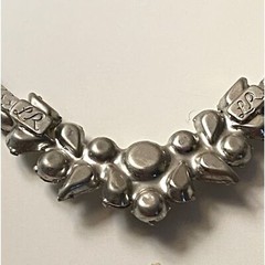 Vintage Lady Remington Rhinestone Silvertone Necklace