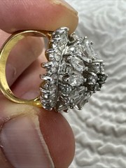 Vintage 18KT GE Gold Plated High Prong Set Cubic Zirconia Ring 8.25