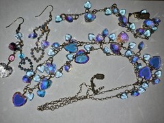 Vintage Pididdly Links Charm Necklace Set Kingston NY Heart Charms Statement