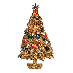 ART Arthur Pepper Vintage Christmas Tree Brooch Pin Signed – missing A stone
