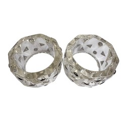 Clear Lucite Studded Chunky Bangle Bracelets