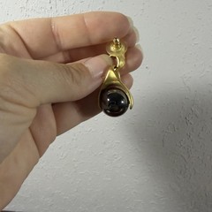 Vintage Style Gold Tone Pewter Ball Stud Dangle Earrings Grannycore Classic