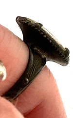 VTG Memorial Photograph Ring c1930s 1940s Portrait Under Glass Brass