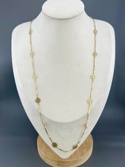 Vintage Avon Necklace Bracelet Set Filigree Flower Lace Bar Link Gold Tone