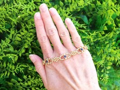 Vintage 1.20Ct Sapphire and 0.24Ct Diamond, 18k Yellow Gold Bracelet (1989)