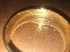 FORNASH Pink Enamel Gold Tone Slip-On 6″ Signed Bangle Bracelet