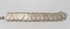 VINTAGE MERCURY DIME BRACELET 1928 & 1930 90% SILVER COIN JEWELRY 24.7 DWT
