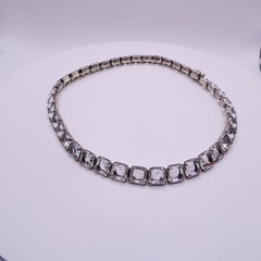 Antique Art Deco Rivere Choker Necklace Sterling Silver Signed H&H Womens