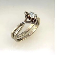 Art Deco Vintage Style Lab Created Diamond 925 Silver Wedding Bridal Ring Set