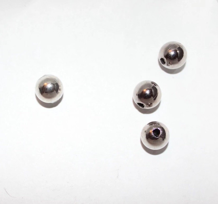 Silver Round Beads Loose from Vintage Necklace Untested Metal
