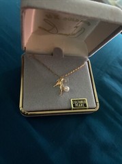 Vintage Dansal 14K Gold Filled Cultured Pearl Pendant Necklace 18” New Old Stock