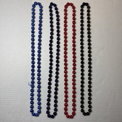 Beaded Necklaces Satin & Silk Vintage – Lot of 4 Red Black Dark Blue Light Blue