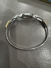 Vintage Silver And Gold Avon Hook Bangle Bracelet with Box