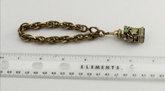 Revival Perfume Holder Green Intaglio Ornate Charm Bracelet; Charitable Donation