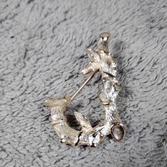 Sarah Coventry Monogram Initial J Brooch Letter Bamboo Shape Textured Jewelry