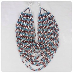 Vintage Necklace Costume Jewelry Seed Beads Statement Piece Ethnic Hippie Retro
