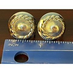 VTG Coro Silver Toned Circle Screw back Earrings Elegant Minimalist Old Money