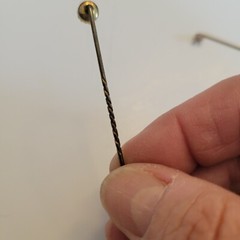 Vtg. Antique Goldplate Stick Pins Turquoise Color Faux Diamond Lapel Hat Pins