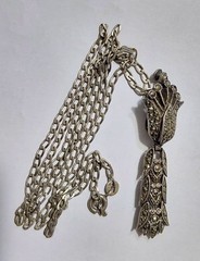 Vintage Art Deco Style Sterling Silver & Marcasite Drop Tassel Necklace