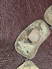 Vintage Mid-Century Modernist Sterling Silver & Pink Quartz Statement…