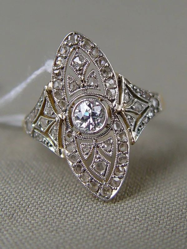 Vintage Art Deco Lab Created Round Cut Diamond Wedding Ring 925 Sterling Silver