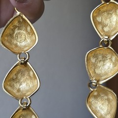 Vintage Givenchy Necklace 1980s Gold Tone Textured Dome