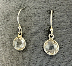 Vintage TGCC Sterling Silver Clear Quartz Dangle Earrings 925