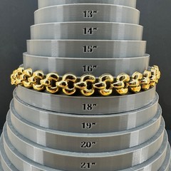 Vintage Chunky Chain Necklace Puffy Link Gold Tone 17″ Fold Over Clasp 1980s 90s