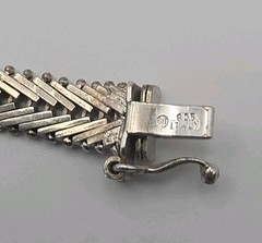 Vintage Italian 925 Silver and Gold Braided Bracelet, 8.5 Inches