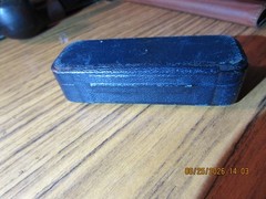 14k Gold Bar Pin Brooch With 3 Round Sapphires W Blue VTG Tiffany Box 4.5 grams