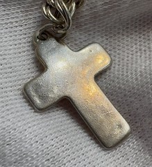 Vintage Sterling Silver Charm Bracelet with (5) Crosses 7” Long Look