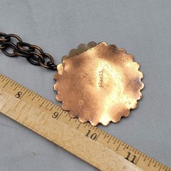 Vintage Copper Brutalist Pendant Necklace Statement 16″ MCM