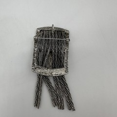 VTG Signed Goldette Tassel Brooch Pin Pendant Buckle Statement Art Deco Style