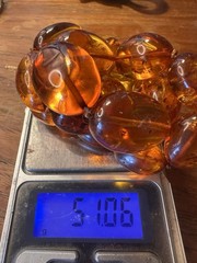 Vintage Baltic Amber Bead Necklace 51.06g Large Cognac Honey Amber Graduated