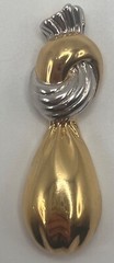 Vintage Crown Trifari 1955-1969 Gold & Silver Knot Pendant 2 Inches
