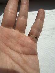 Vintage Estate 10K Gold Buckle Pinky Ring Open Back Tiny Diamond Accent
