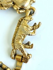 Vintage signed AJC Noah’s Ark gold tone link bracelet animals 7 inches