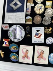 Vintage Gold & Silver Tone Assorted, Marketing, Flag, Music Pin Back Lot Of 75+