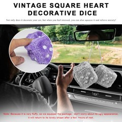 MUQIDA Fuzzy Plush Dice for Car Mirror, 3 Inch 3.0 x x inches, Grey