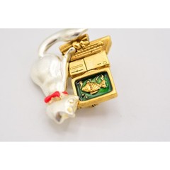Danecraft Vintage Cat Fish Pin Brooch Computer Screen Saver Funny NOS 80s BinA7