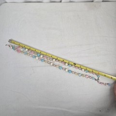 Vintage Double Strand Lucite Necklace Pastel Cotton Candy Pink Blue Hong Kong