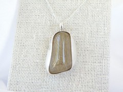 Artisan Sterling Silver 999 Modernist Natural Rutilated Quartz Pendant Necklace