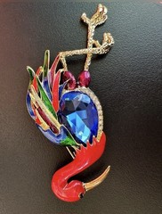Multicolor Enamel Color Flamingo Brooch