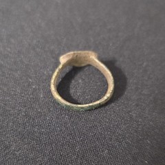 Ancient Byzantine Bronze Monogram Ring 8th-12th Century AD Artifact Jewelry COA