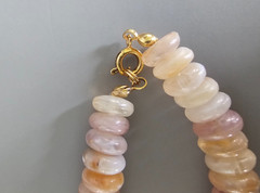 Vintage Chunky Graduated Resin Bead Necklace Honey Amber Peach Lavender 1970s