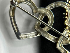 Tiffany & Co Triple Heart Brooch Pin Sterling Silver 925 Open Heart Design 1984