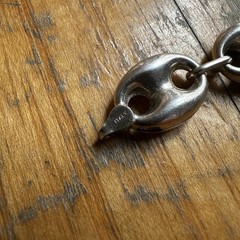 Vintage Sterling Silver Mariner Puffy Link Bracelet Italy 7.75” Long 0.5” Wide