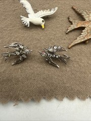Vintage Mixed Lot of Brooches Pins Animals Gold and Silver Tone Bird Theme