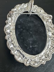 VTG Art Deco Style Crossed Pistols Brooch Pendant Faux Onyx Marcasite Costume