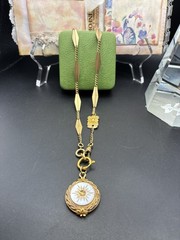 Vintage 12k Gold Filled Pocket Watch Fancy Link Chain FOB,Swivel Dog Clip, Czech